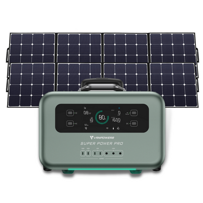 Vanpowers Solar Generator (1500W Power Station + 200W Solar Panel)